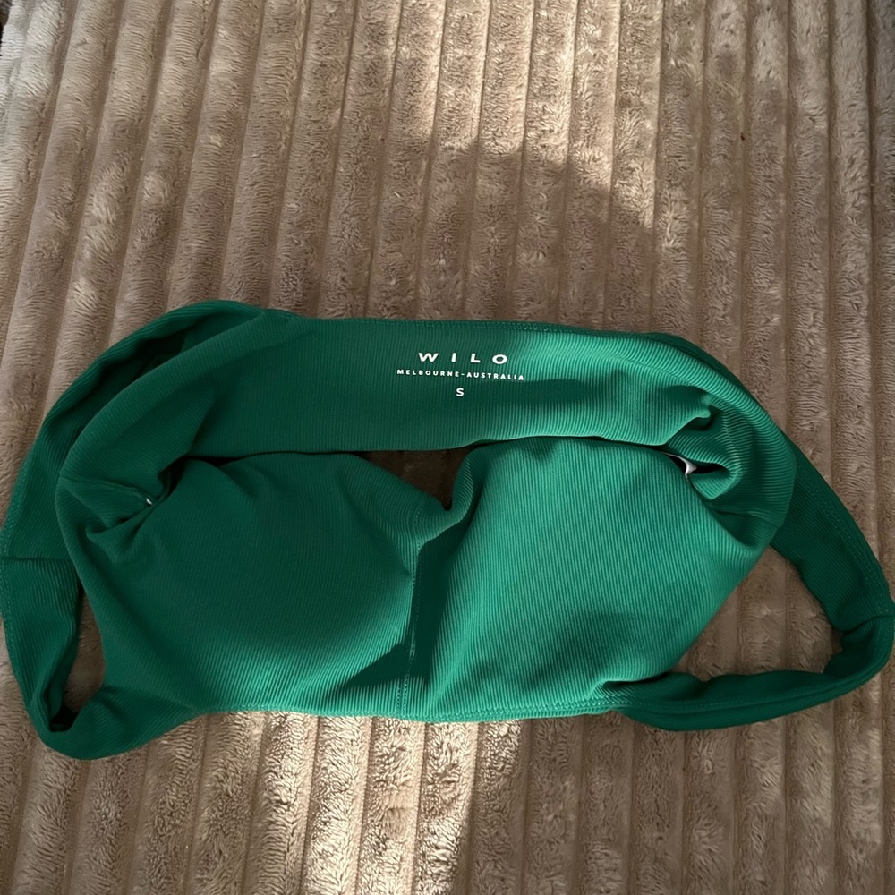 Wilo Green Ribbed padded sports bra - Picture 3 of 7